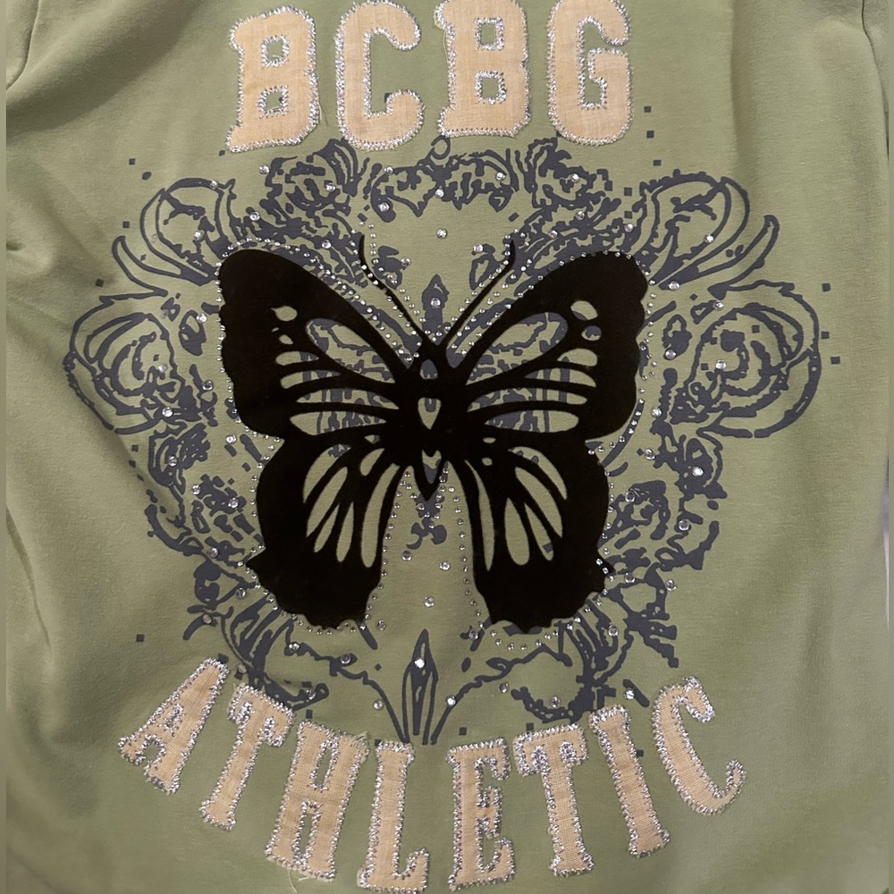 bcbg maxazria green zip up y2k fitted zip up